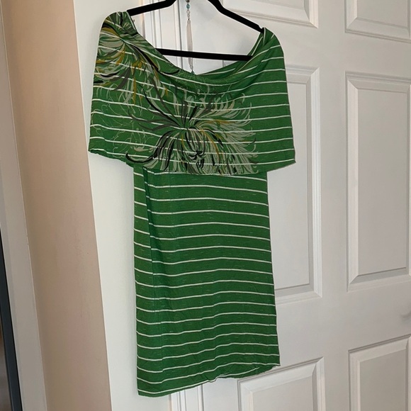 Language Dresses & Skirts - Chico's Green Striped Dress
